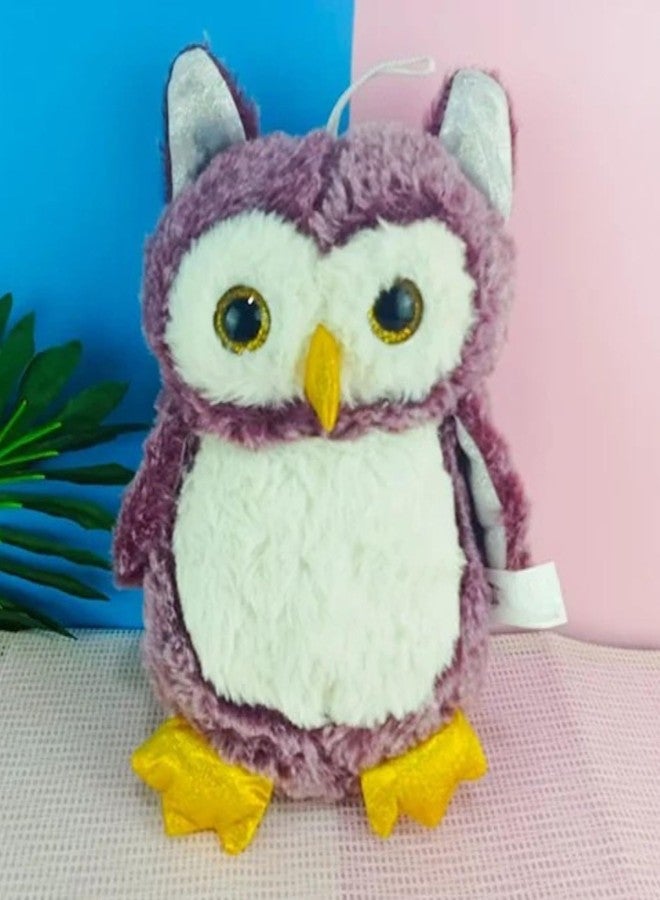 Tickles Cute Owl Soft Stuffed Plush Bird Toy for Kids Boys & Girls Birthday Gift (Color: Purple Size: 25 cm) - Image 1